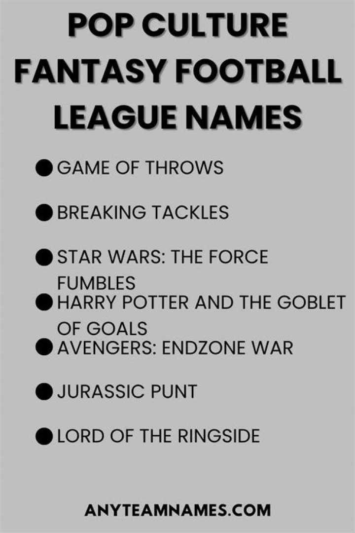 Best Fantasy Football League Names: A Comprehensive Guide
