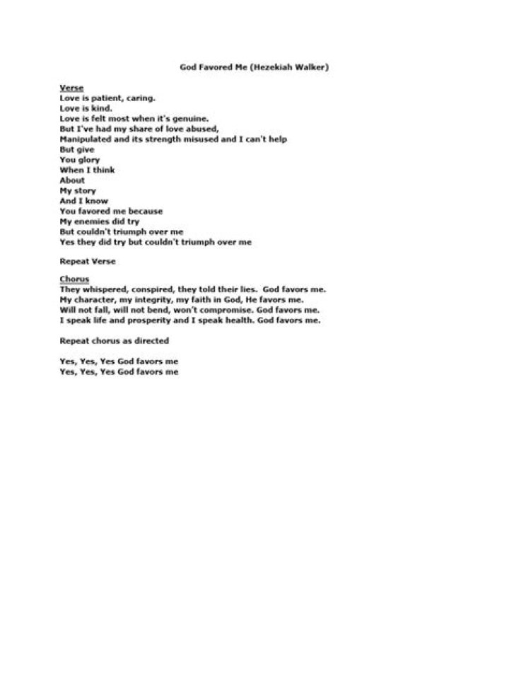 Divine Grace RevealedGod Favored Me Lyrics: A Spiritual Anthem