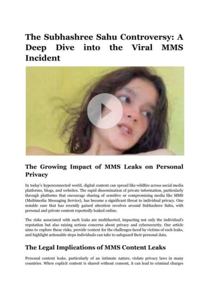 Exploring the Controversy of Subhasree MMS: A Deep Dive