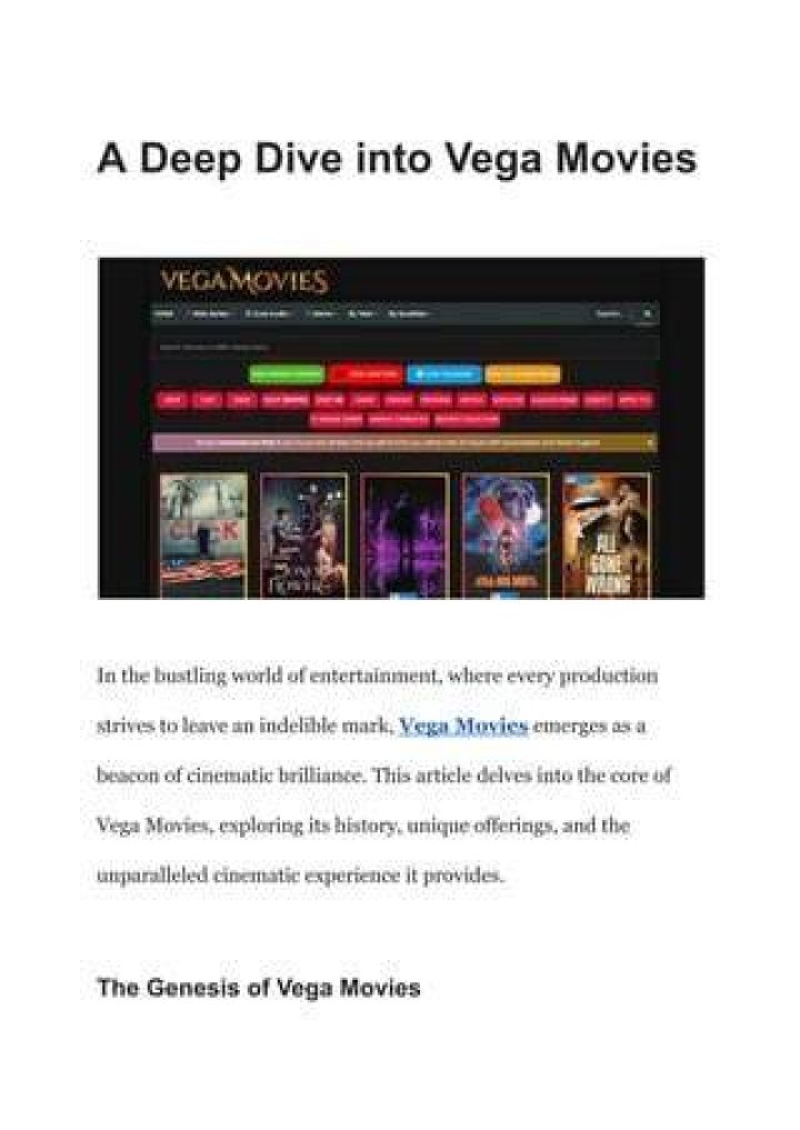 Exploring the World of Vega Moviesin: A Cinematic Journey