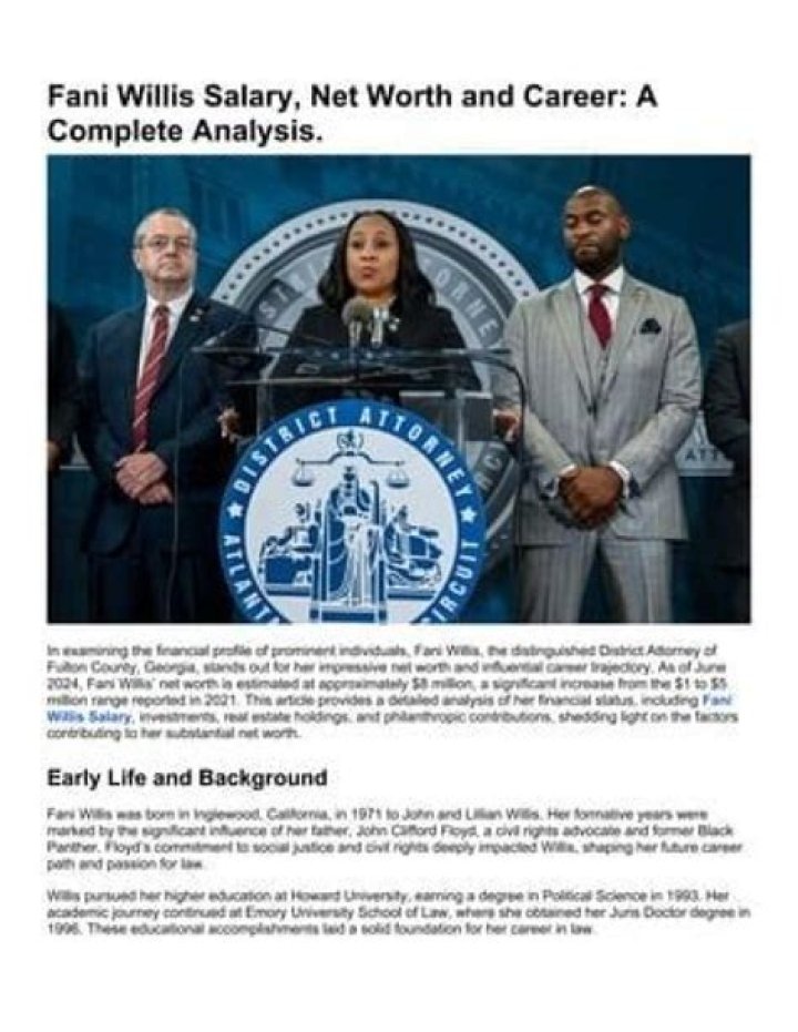 Fani Willis Salary 2024: A Comprehensive Overview