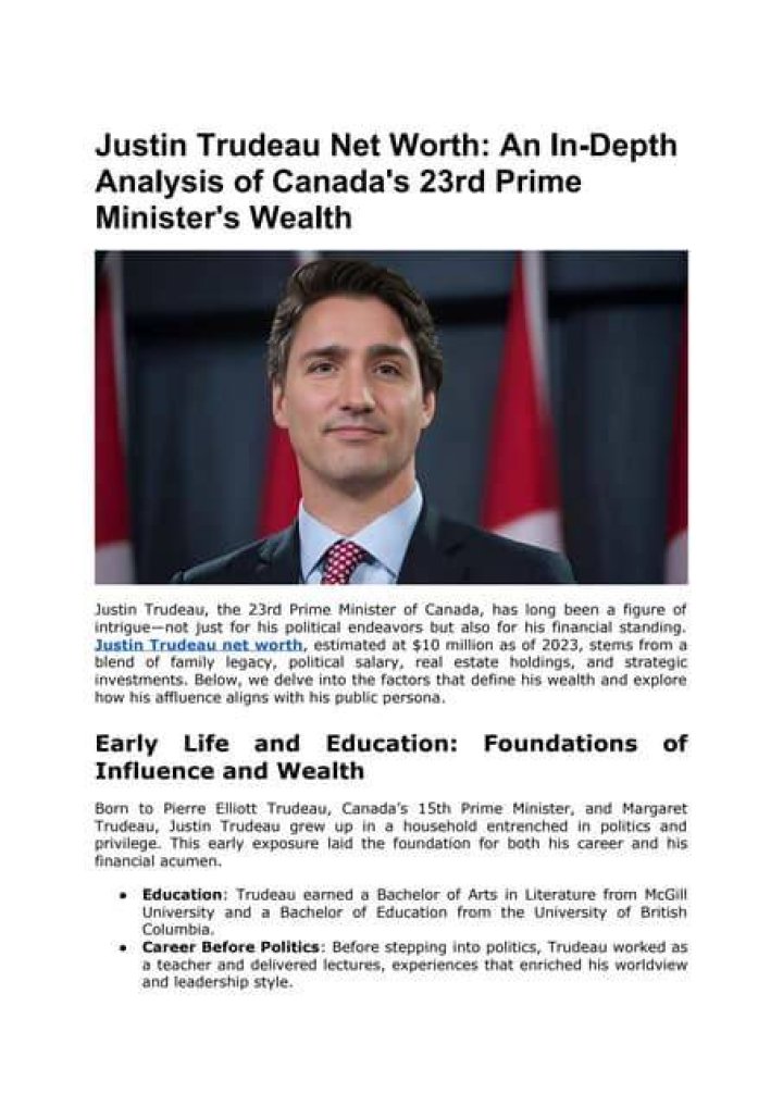 Justin Trudeau Net Worth Increase: An In-Depth Analysis