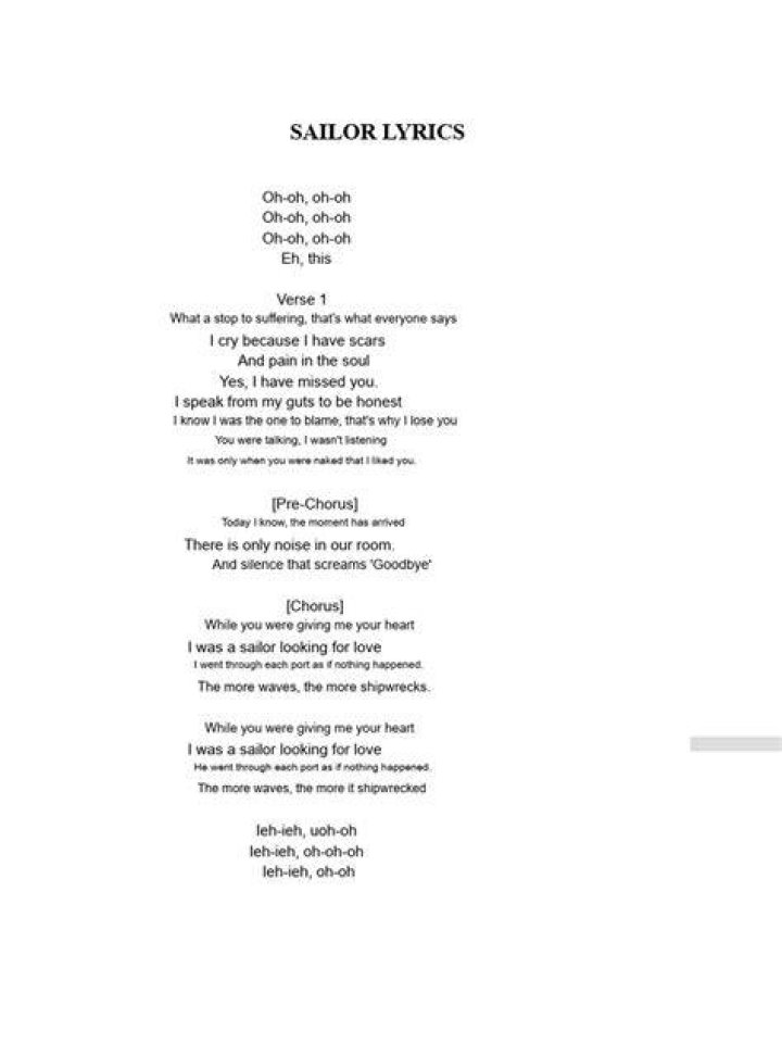 The Enchanting World of Sailor Song Lyrics